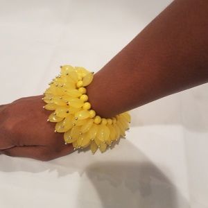 Yellow Chunky Beaded Bracelet